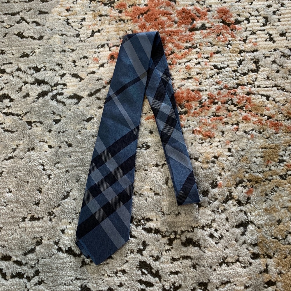 Burberry London Blue Check Silk Tie